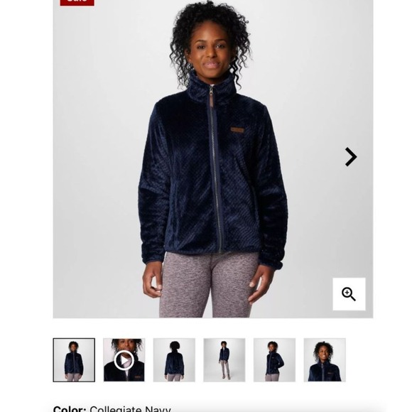 Women's Columbia Fleece Jacket Full Zip Navy Soft Warm Plush Jacket Size Small - Picture 2 of 6